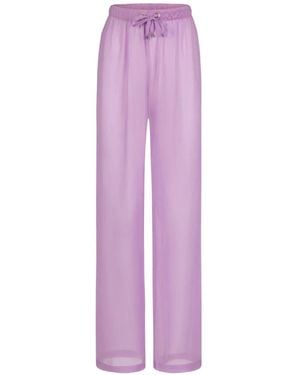 Paramidonna Pantalon De Plage Aurora À Lien De Resserrage - Purple