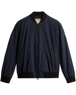 Woolrich Matt Stretch Bomber Jacket - Blue