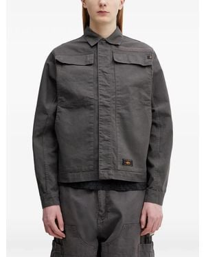 Alpha Industries Logo-Patch Flap-Pocket Jacket - Gray