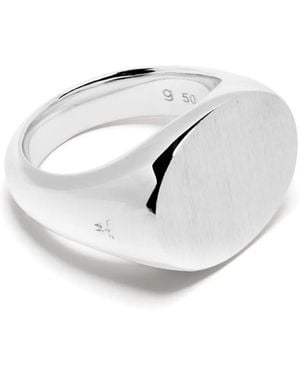 Tom Wood Ivy Sterling Signet Ring - White