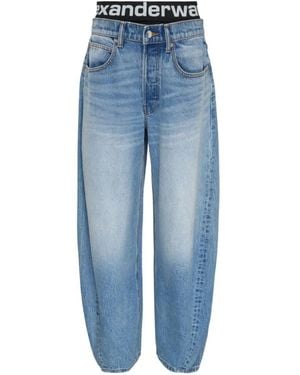 Alexander Wang Logo-Waistband Jeans - Blue