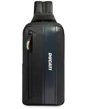 Piquadro X Ducati Logo-Print Backpack - Black