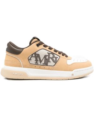 Amiri Logo-Patch Leather Trainers - Brown
