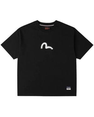 Evisu Daicock-Print T-Shirt - Black