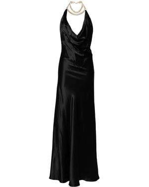 Michelle Mason Vestido de fiesta con cuello halter - Negro