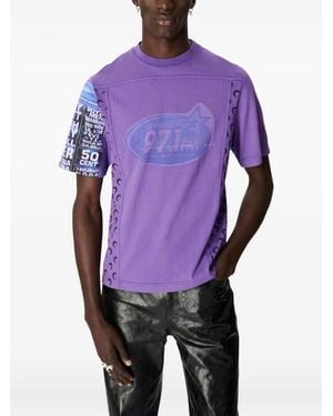 Marine Serre Graphic Jersey T-Shirt - Purple