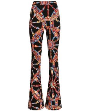 Dolce & Gabbana Carretto-Print Viscose Jersey Leggings - Black