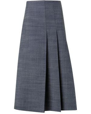 Akris Falda Con Pliegues - Azul