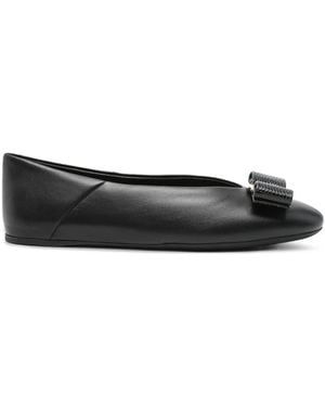 Ferragamo Leather Ballet Flats - Black
