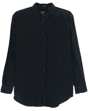 Superdry Camisa de lino con botones - Azul