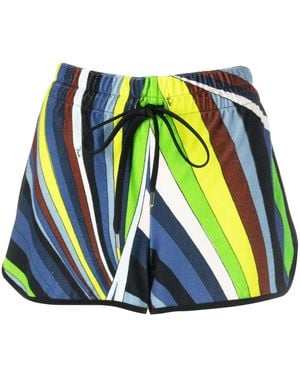 Emilio Pucci Kaleidoscopic-Print Drawstring Mini Shorts - Green