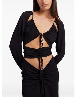 Christopher Esber Ruched Cutout-Detail Maxi Dress - Black