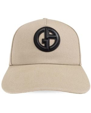 Giorgio Armani Logo-Appliqué Baseball Cap - Natural