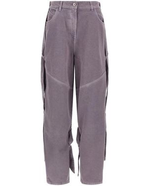 The Attico Garment-Dyed Side Ribbons Jeans - Purple