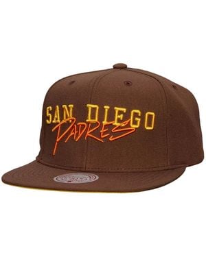 Mitchell & Ness Mlb Cooperstown Team San Diego Padres Embroidered Baseball Cap - Brown