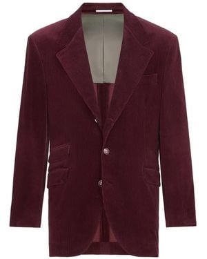 Brunello Cucinelli Blazer Cavallo Tailor En Velours Côtelé - Purple