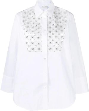 P.A.R.O.S.H. Shirt With Distinctive Plastron - White
