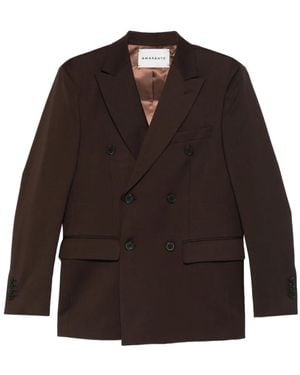 Amaranto Blazer Met Dubbele Rij Knopen - Bruin