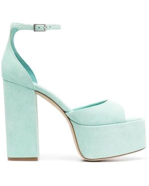 Paris Texas Tatiana 130Mm Suede Platform Sandals - Blue