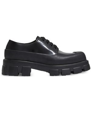 Prada Monolith Leather Derby Shoes - Black