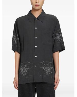 Our Legacy Chemise Every À Fleurs Brodées - Black