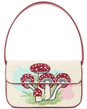 STAUD Tommy Beaded Shoulder Bag - Pink