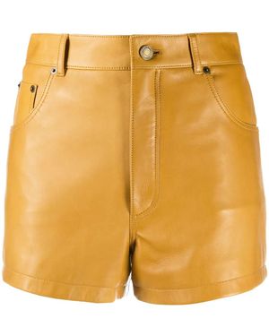 Saint Laurent Lambskin Leather Shorts - Multicolour
