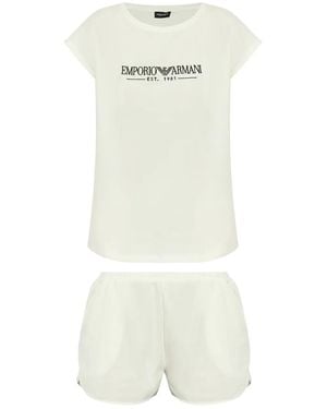 Emporio Armani Logo Pajama Set - White