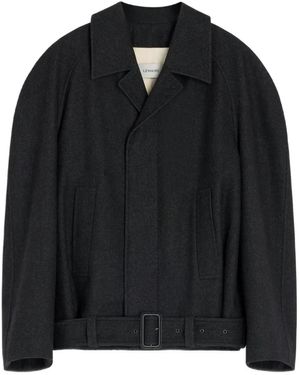 Lemaire Raglan-Sleeve Belted Jacket - Black
