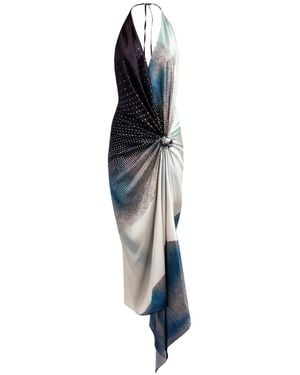 Silvia Tcherassi Abril Polka-Dot Knotted Midi Dress - Blue
