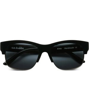 Sun Buddies Alma Round-Frame Sunglasses - Black