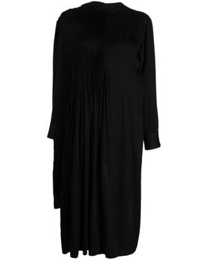 Yohji Yamamoto Draped Asymmetric Midi Dress - Black