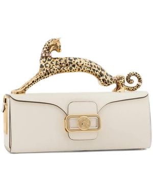 Lanvin Pencil Cat Leather Clutch Bag - Natural