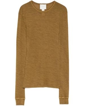 forte_forte Ribbed Long-Sleeve Top - Natural