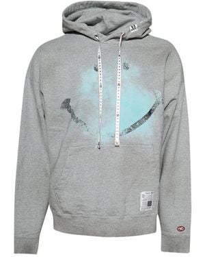 Maison Mihara Yasuhiro Hoodie mit Smile-Print - Grau