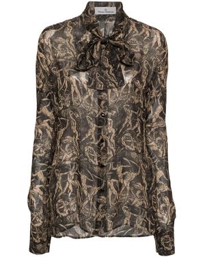 Vivienne Westwood Metro Evolution Of Man シャツ - ブラウン