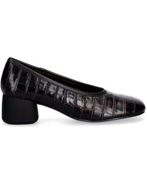 Vagabond Shoemakers Livia Croc-Effect Block-Heel Pumps - Black