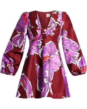 Aje. Minikleid mit Blumen-Print - Rot