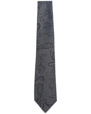 Kiton Paisley-Print Tie - White