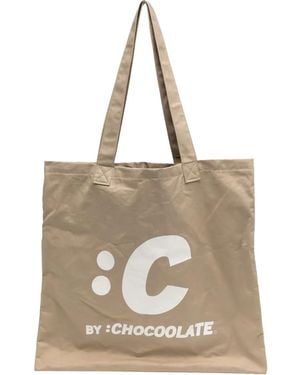Chocoolate Tote Bag Mit Grafischem Print - Natur