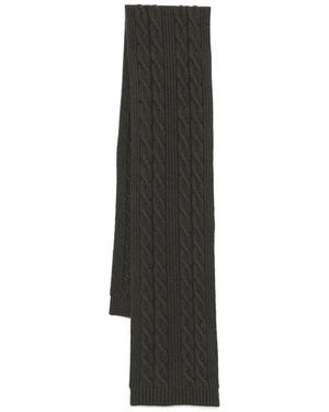 N.Peal Cashmere Cable Rib Scarf - Black