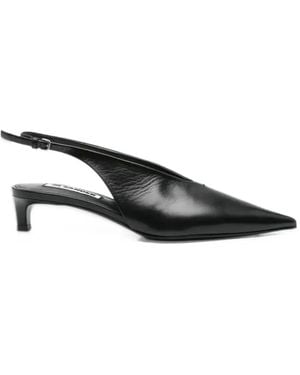 Jil Sander Pointed-Toe Slingback Heeled Pumps - Black