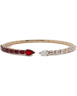 Jewels Aficionado 18K Rose Diamond Ruby Cuff - White