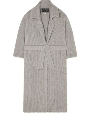 Alanui Finest Ribbed Belted Cardi-Coat - Grey