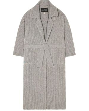 Alanui Finest Ribbed Belted Cardi-Coat - Grey