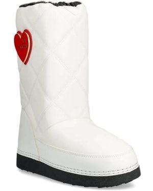 Love Moschino キルティング ハートディテール スノーブーツ - ホワイト