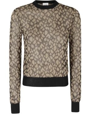 Nanushka Malak Animal-Print Semi-Sheer Jersey - Natural