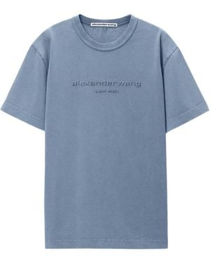 Alexander Wang Logo-Embroidered T-Shirt - Blue