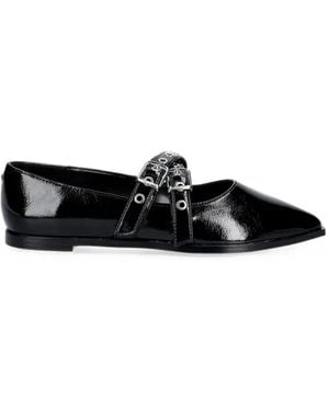 Buffalo Ballerine Marly Cross Con Fibbia - Nero