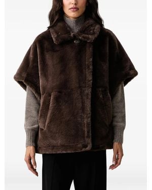 DKNY Faux-Fur Short-Sleeve Jacket - Black